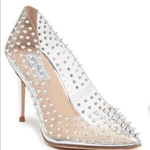 STEVE Madden BNWOT "Luiza" Clear Studded Pointed Toe Heel